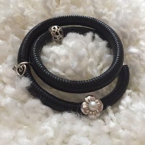 JLO Endless leather bracelet silver plated charms